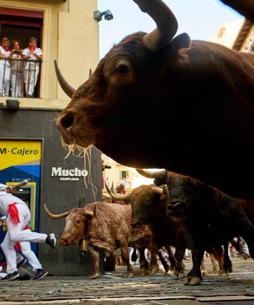 Cuarto encierro de San Fermín 2025 | Los toros voladores de Victoriano del Río protagonizan un cuarto encierro rapidísimo, limpio y seguro