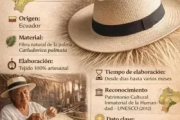 Sombrero de Paja Toquilla,   arte tejido a mano del Ecuador