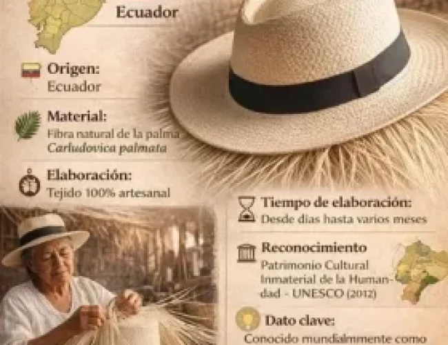 Sombrero de Paja Toquilla,   arte tejido a mano del Ecuador